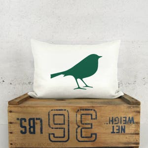 Custom bird pillow case, 12x18, 16x16, 18x18, 20x20 bird silhouette pillow cover, Personalized modern home decor image 3