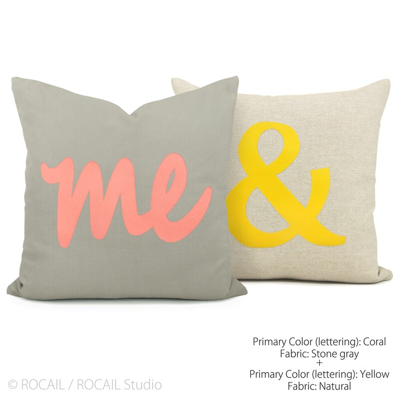 Personalized Word Pillow Case Letter Symbol Text Cushion Etsy