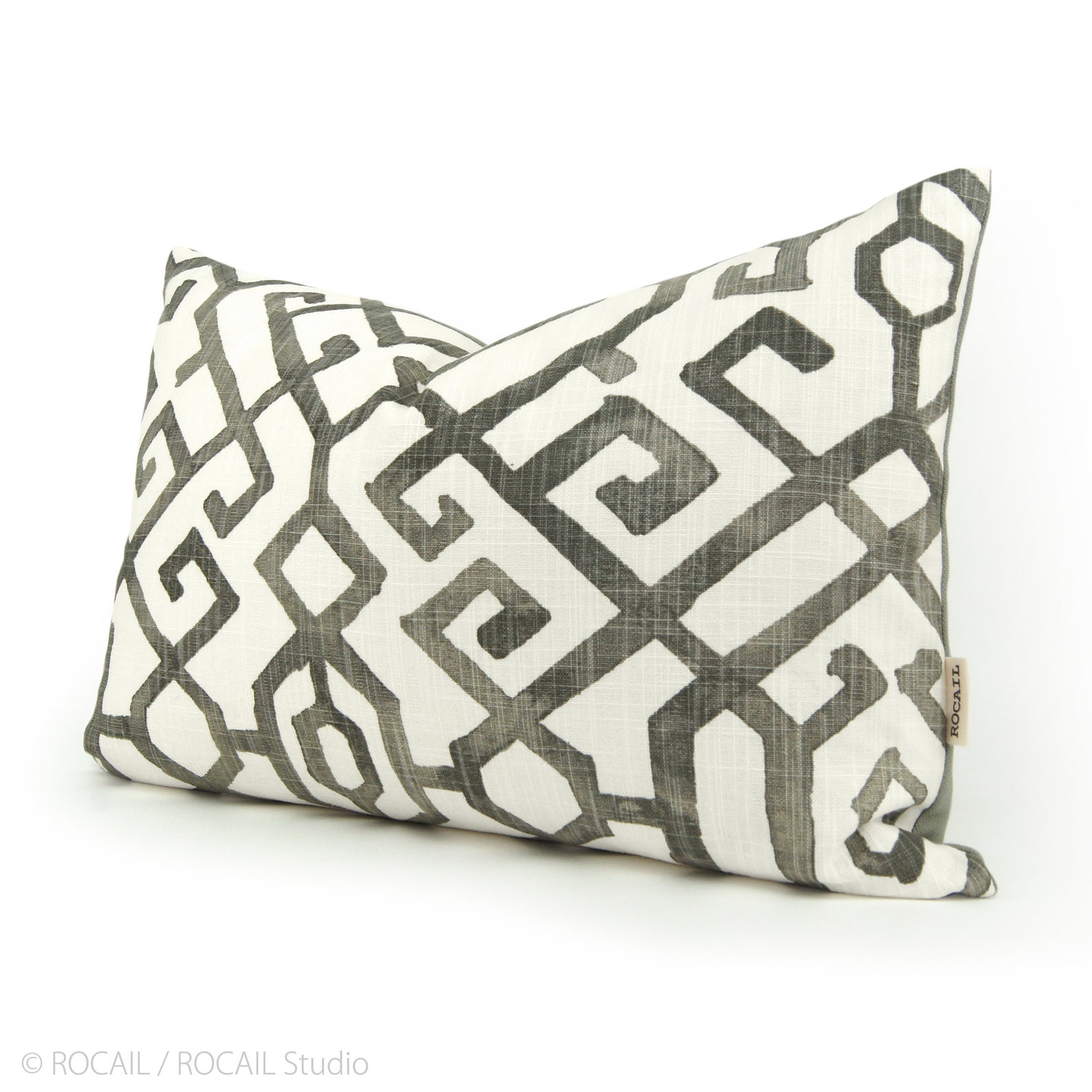 Marble Gray and White Decorative Throw Pillow Case 12x18 Etsy