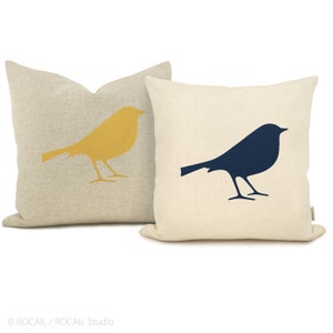 Custom bird pillow case, 12x18, 16x16, 18x18, 20x20 bird silhouette pillow cover, Personalized modern home decor image 4