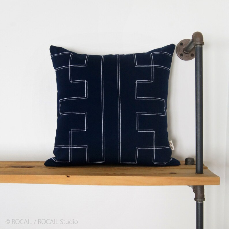 Navy Blue Decorative Pillow Covers in 18x18 20x20 Grey and Etsy Canada