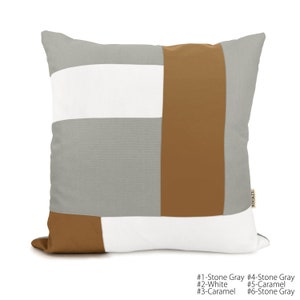 Custom Decorative Color Block Pillow Case Personalized 12x18, 16x16, 18x18, 20x20 Geometric Patchwork Colorblock Accent Cushion Cover image 7