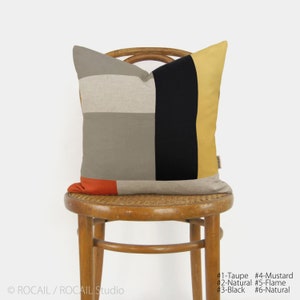 Custom Decorative Color Block Pillow Case Personalized 12x18, 16x16, 18x18, 20x20 Geometric Patchwork Colorblock Accent Cushion Cover image 3