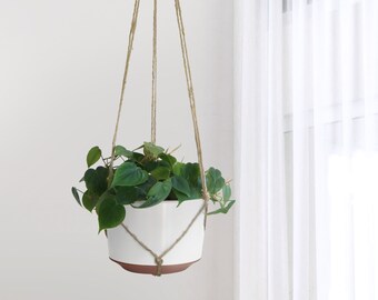 XL Raw and Thick Jute Macrame Plant Hanger | Indoor Outdoor Garden