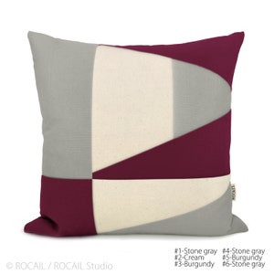 Custom Decorative Color Block Pillow Case in 12x18, 16x16, 18x18, 20x20 Personalized Geometric Triangle Colorblock Accent Cushion Cover image 5