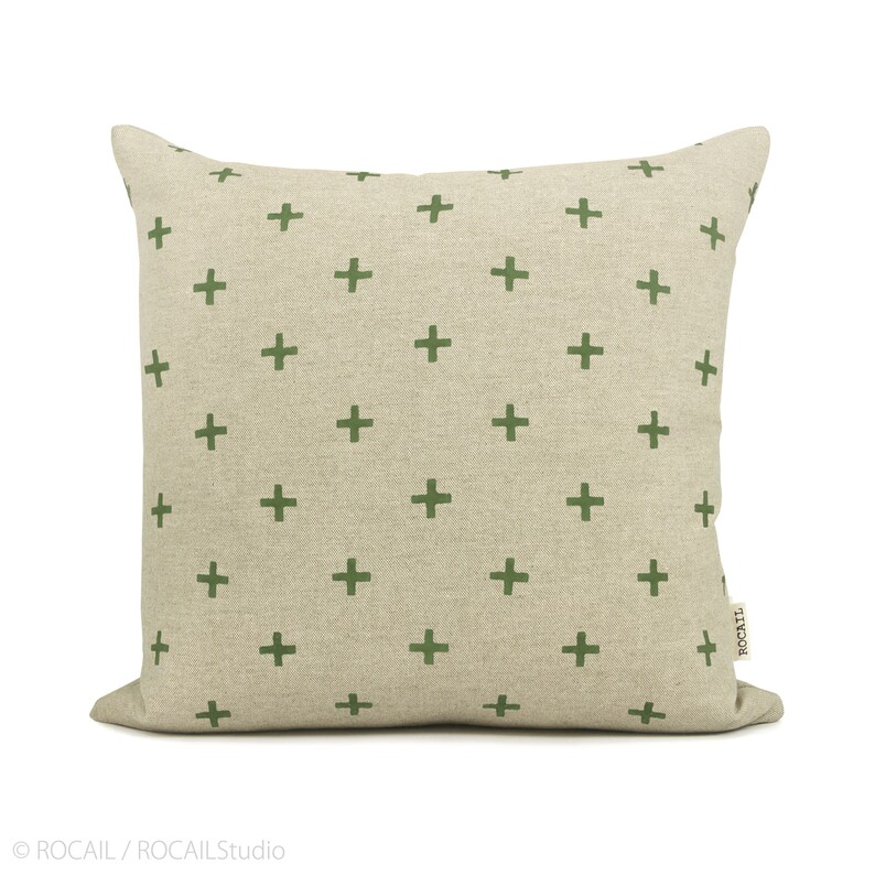 Custom Swiss Cross Pattern Pillow Case, Personalized 12x18 16x16 18x18 20x20 Geometric cushion cover, Minimalist Home Decor image 4