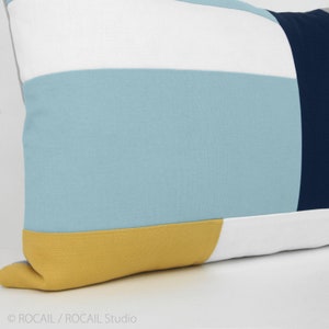 Custom Decorative Color Block Pillow Case Personalized 12x18, 16x16, 18x18, 20x20 Geometric Patchwork Colorblock Accent Cushion Cover image 6