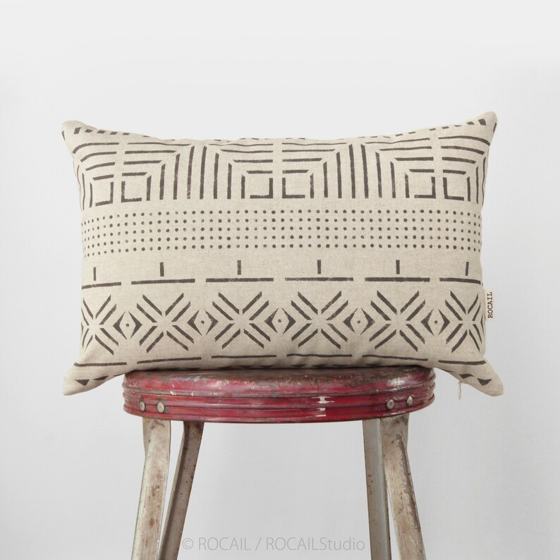 Custom Mudcloth Decorative Throw Pillow Case 12x18 16x16 Etsy