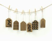 Unique Gift Wrapping / Anniversary, Wedding favor Tags, Set of six (6) - Kraft Paper and Natural Bakers Twine - Modern Collection by Rocail