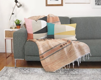 Custom Decorative Color Block Pillow Case in 12x18, 16x16, 18x18, 20x20 | Personalized Geometric Triangle Colorblock Accent Cushion Cover