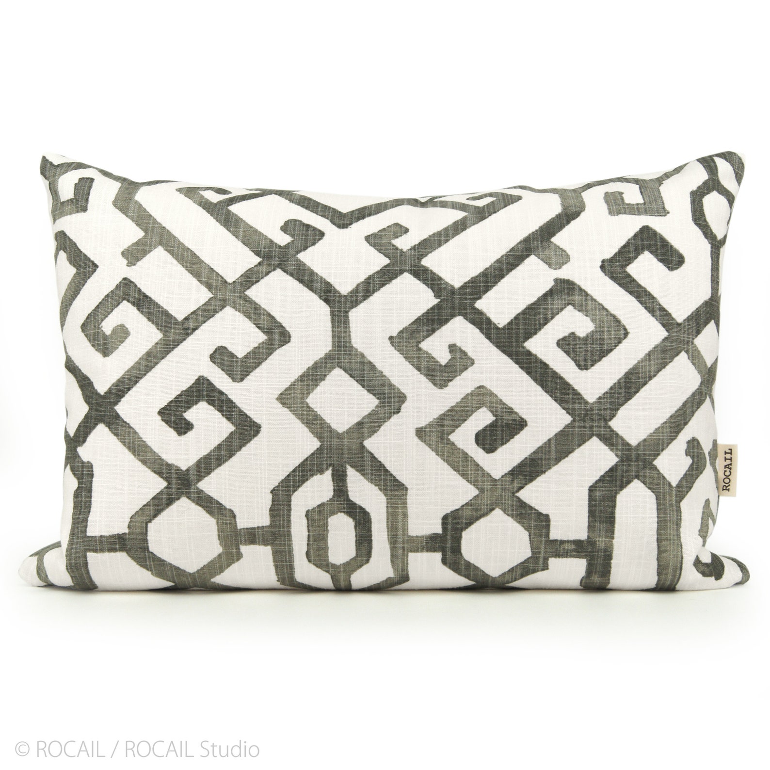 Marble Gray and White Decorative Throw Pillow Case 12x18 Etsy