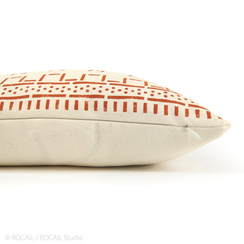 Burnt Orange and Ecru African Mud Cloth Decorative Pillows Etsy