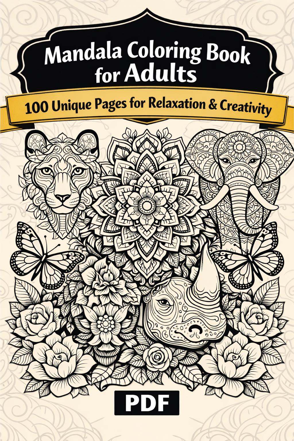 Mandala Coloring Book for Adults 100 Unique Pages for Relaxation and ...