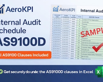 AS9100D Internal Audit Schedule | QMS Audit Planner Excel Template