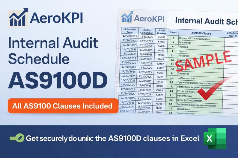 AS9100D Internal Audit Schedule | QMS Audit Planner Excel Template - Etsy