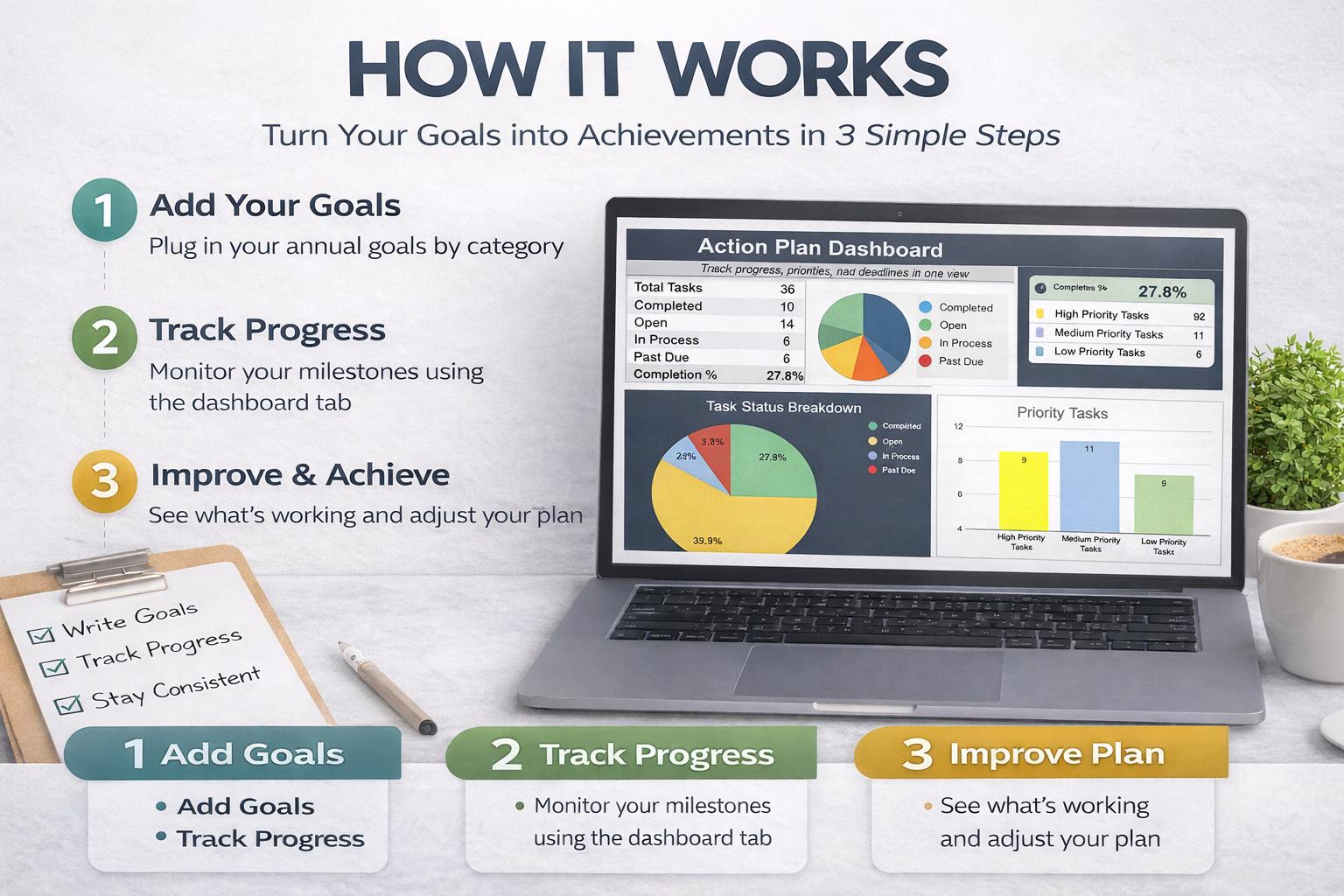 Personal Milestone Tracker Spreadsheet | 2026 Goal Setting Dashboard ...