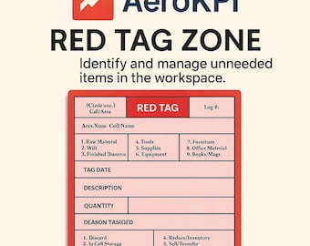 5S Red Tag Zone Template | Lean Manufacturing (PDF)