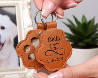 Personalized Pet Hair Keepsake Holder | Pet Fur Memorial Keychain Engraved Dog & Cat Loss Gift | Pet Remembrance Tribute