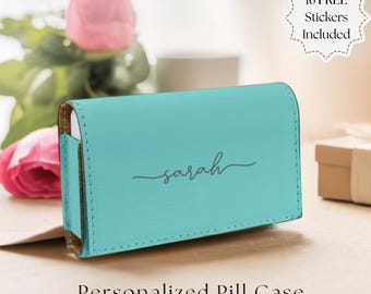 Personalized Weekly Pill Organizer Case Purse Travel Medicine Storage Box Large Pocket Pill Holder Adult Senior Gift Medication Organizer