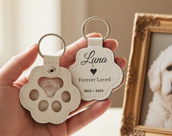 Personalized Pet Hair Keepsake Holder | Pet Fur Memorial Keychain Engraved Dog & Cat Loss Gift | Pet Remembrance Tribute