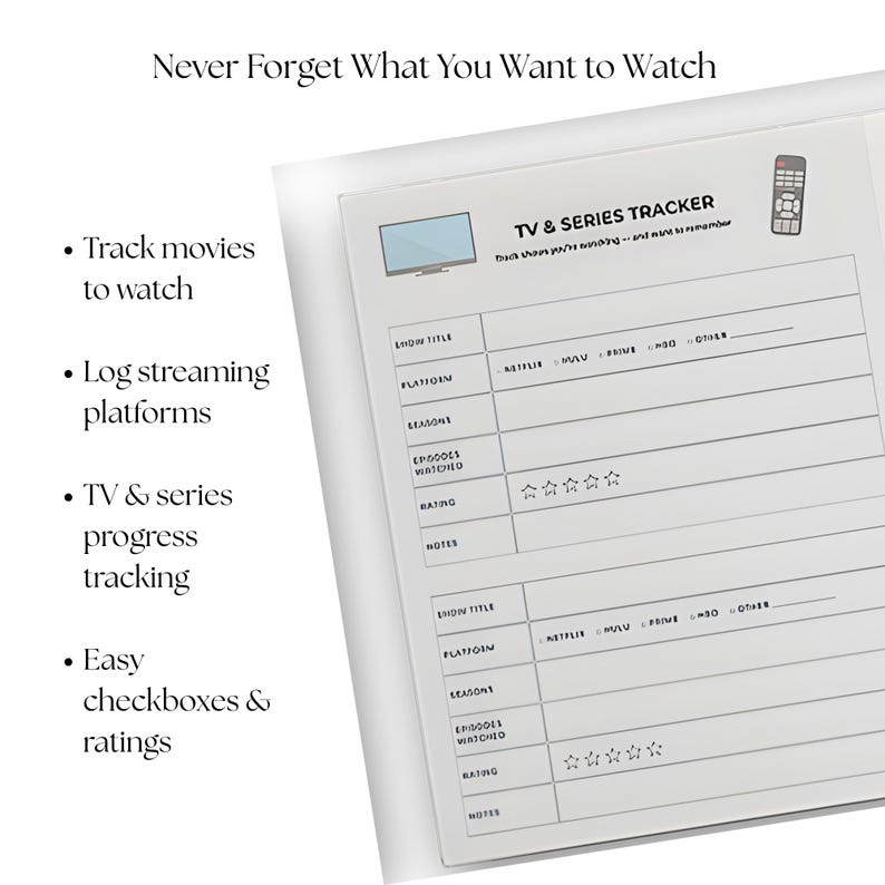 Digital Movie Journal Template Canva Log Film Tracker Tv Series Rating ...