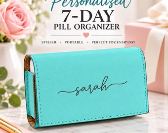 Personalized Weekly Pill Organizer Case Purse Travel Medicine Storage Box Large Pocket Pill Holder Adult Senior Gift Medication Organizer