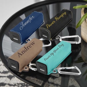 Personalized Leather Power Bank – 2200mAh Portable Phone Charger, Travel Battery Pack Gift, College Essentials, Back to School Gift Relator