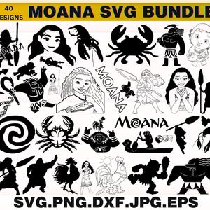 Moana SVG Bundle, Baby Moana SVG Files for Cricut, Princess Moana Clipart, Moana Birthday Girl SVG, Moana png Cut Files, Instant Download