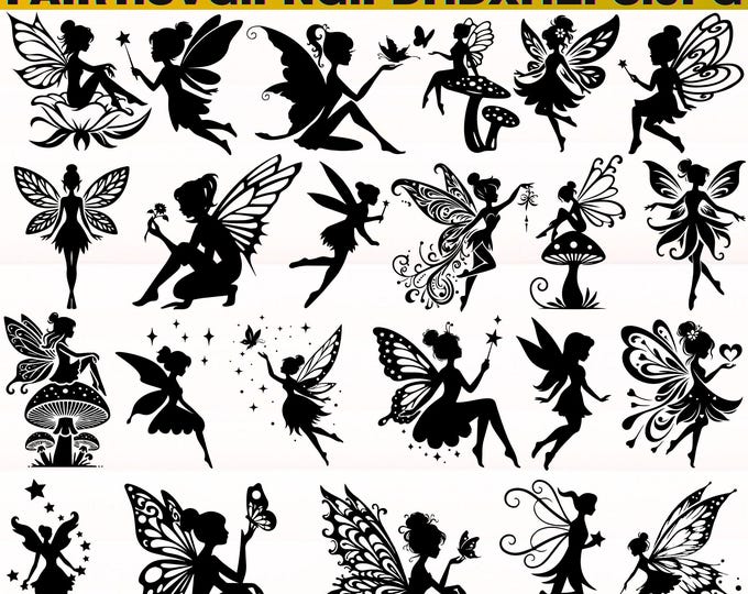 150+ Fairy Svg Bundle | Magical Fairy Cut Files | Fantasy Wings ...