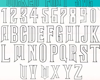 Wicked Font TTF | Wicked Alphabet & Numbers | Cricut and Canva Fonts | Team Glinda elphaba font | Instant Download