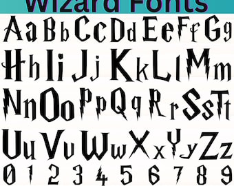 Potter Font SVG | Wizard Alphabet SVG | Magical Font Cut Files for Cricut | Fantasy Letters PNG | Instant Download | Spellbound Style