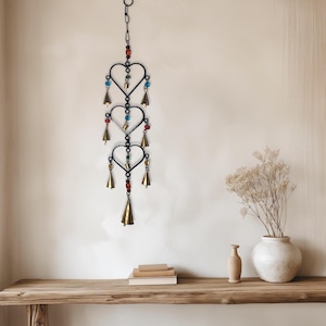 Metal Heart Wall Hanging: Rustic Wrought Iron Bohemian Decor