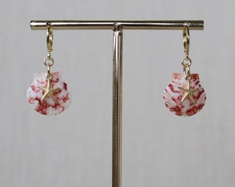Florida Shell and Starfish Earrings - 18K Gold Filled
