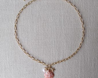 Florida Scallop Shell, Starfish, Pearl Necklace - 18k Gold Filled