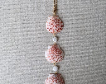 Car Charm - Florida Shell Pink Scallop and Pearl