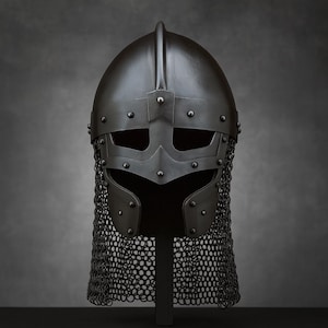 Viking Norman Helmet – Handmade Medieval Armor Replica for LARP, Cosplay, Renaissance Fair & Collectors | Norse Warrior Helm
