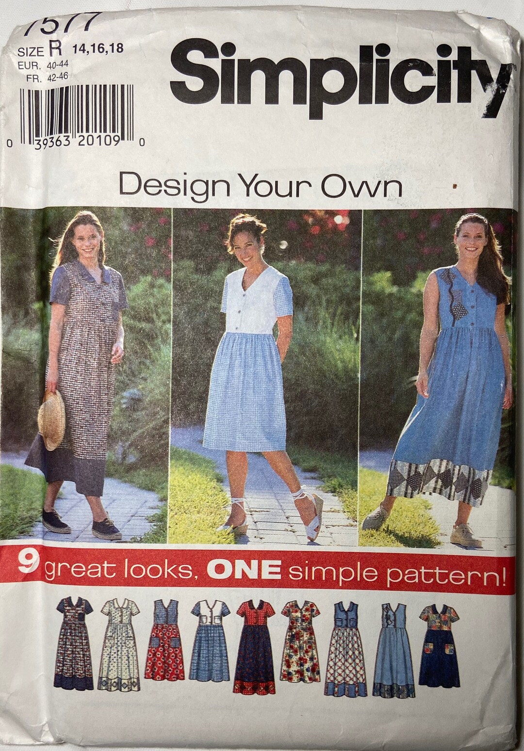 2025年新作入荷 Dress Pattern Sewing Women's 7577 Simplicity 14 UNCUT 18 - 裁縫材料