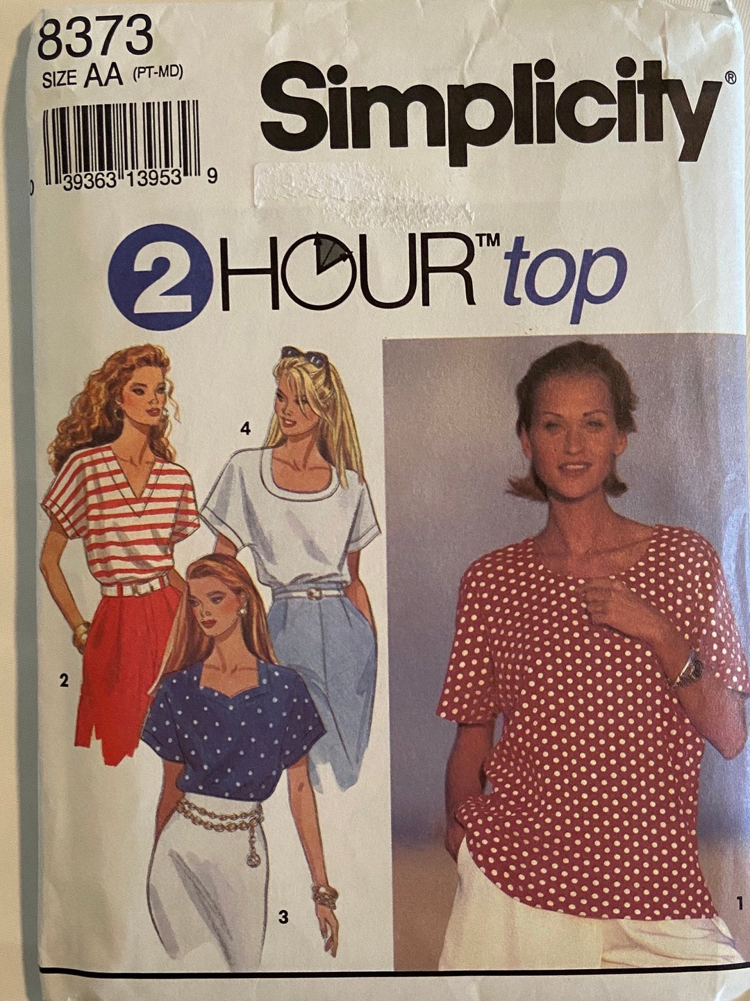 Simplicity 8373 Women's Sewing Pattern Top Neckline Variations PT MD ...