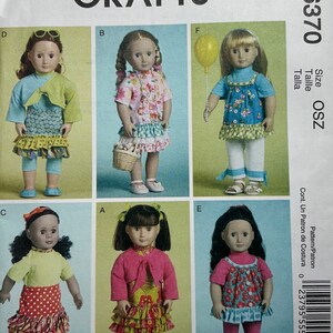 McCall&#39;s 6370 Craft Sewing Pattern 18&quot; Doll Clothes UNCUT