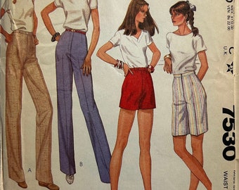 McCall's 7530 Women's Sewing Pattern Pants Shorts Stretch Fabric 20 UNCUT