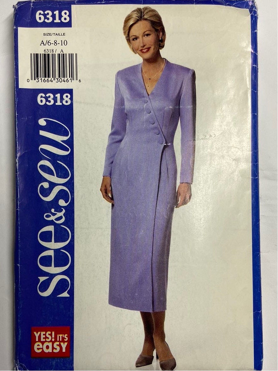 Butterick 6318 Women's Sewing Pattern Dress 6 - 10 UNCUT - Etsy