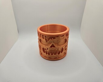 Steampunk Pumpkin LED Candle Holder – Halloween Tabletop Decor, 3D Printed