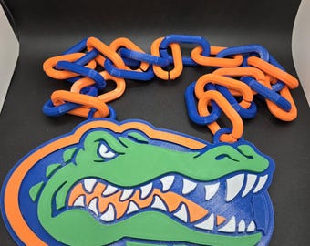Florida Gators Fan Chain – 3D Printed Oversized Emblem, Tailgate Necklace