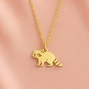 Raccoon Necklace • 925K Sterling Silver • Animal Pendant • Cute Woodland Jewelry • Gifts for Forest Lover • Whimsical Gifts • Summer Jewelry
