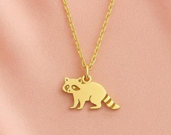 Raccoon Necklace • 925K Sterling Silver • Animal Pendant • Cute Woodland Jewelry • Gifts for Forest Lover • Whimsical Gifts • Summer Jewelry