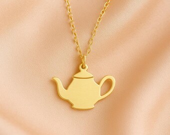 Sterling Silber Teekanne Halskette: Tee-Liebhaber-Schmuck