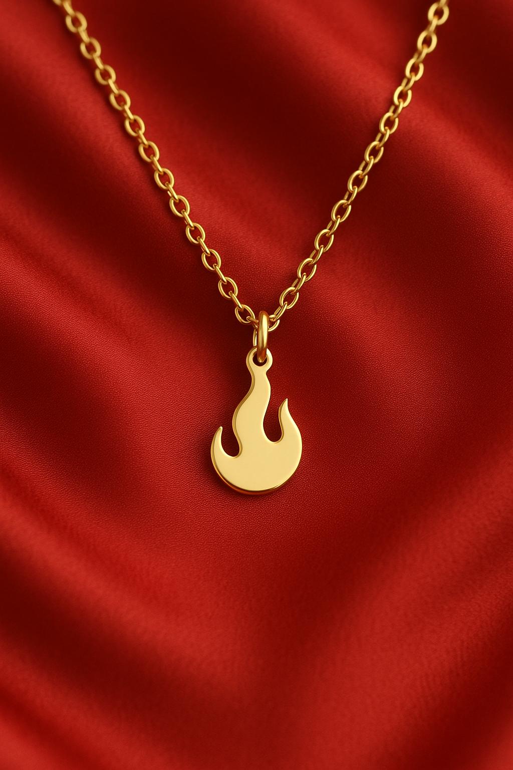 Flame Necklace • 925K Sterling Silver • Fire Pendant • Burning Up Jewelry • Gift for Latina • Nature Wildfire Jewels • Minimalist Hot Gifts