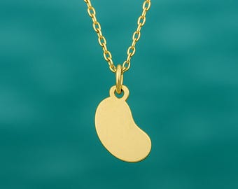 Collana Con Ciondolo A Forma Di Fagiolo In Argento Sterling: Piccolo Ciondolo Minimalista - Italia - Foto 8