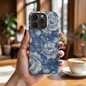 Funda para teléfono vintage con estampado floral, regalo para ella, estilo cottagecore, magnética, resistente a los impactos, funda para teléfono con estampado floral femenino.
