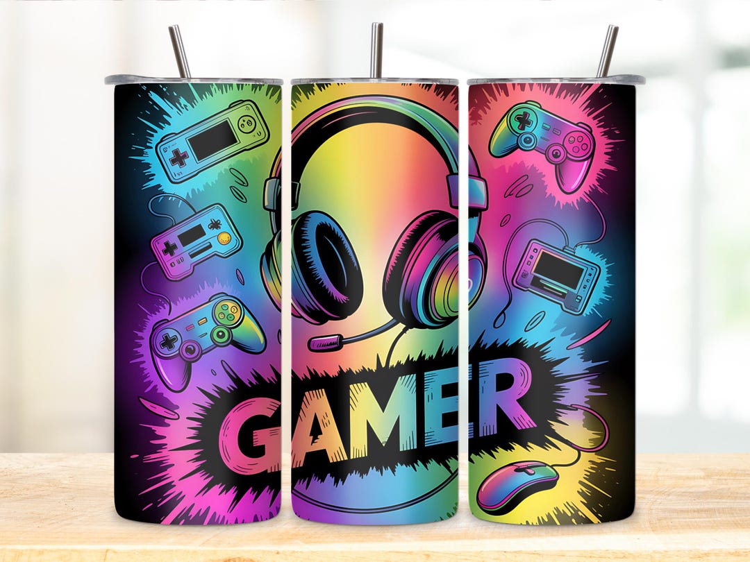 Gamer Tumbler Wrap PNG: Video Game Controller Sublimation Design ...